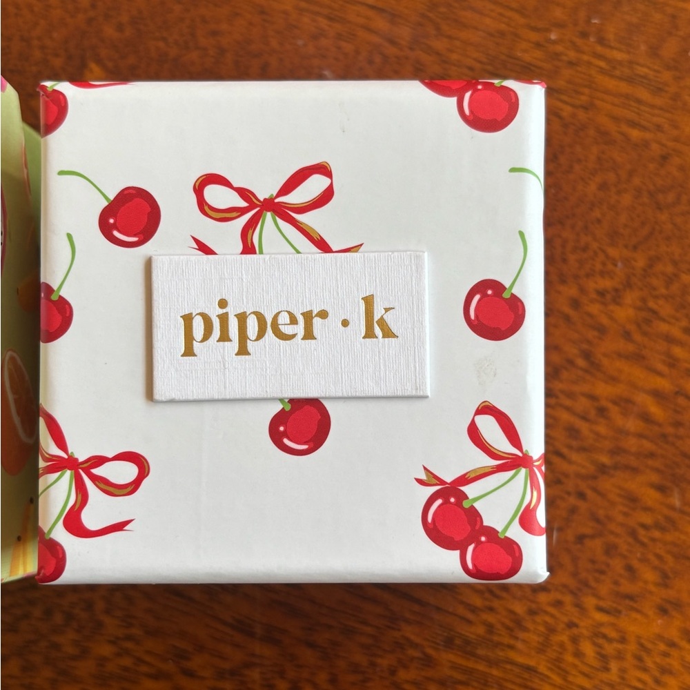 Piper Cherry Earrings Set - Red and Gold - Picture 6 of 6